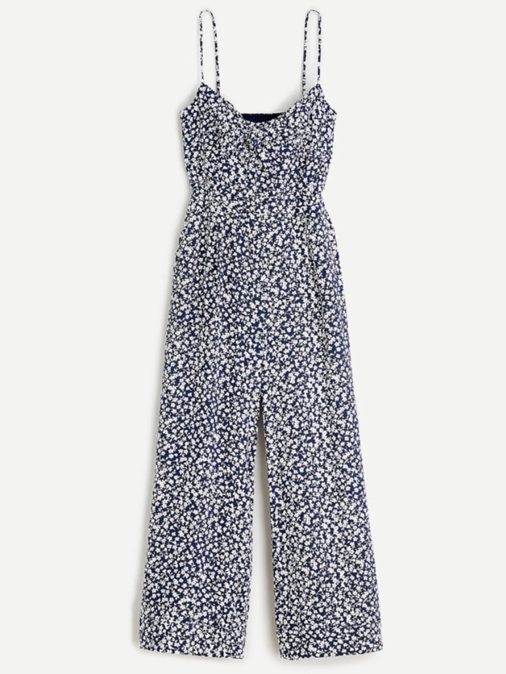 J. Crew Tie-front Wide-leg Jumpsuit In Floral Print NWT Size 8